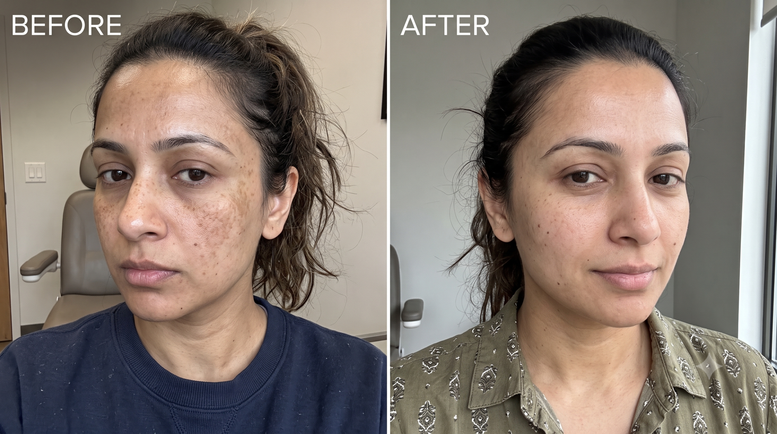 Acne scar treatment before and after at Sharanya Skin Clinic, West Delhi